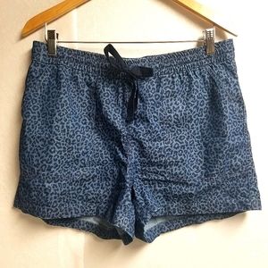 J.Crew Animal Print Chambray Denim Short M